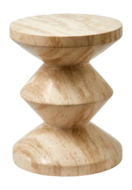 Bijzettafel POLSPOTTEN Zig Zag Travertino Beige