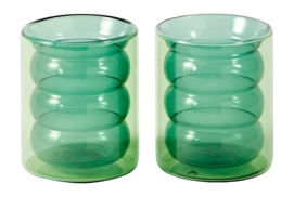 Set 2 Bicchieri multiuso in vetro POLSPOTTEN Chubby 250 ml, Verde