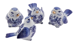 Decoratieset POLSPOTTEN Blue Bird Family Dark Blue  (Set van 4)