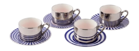 Kaffeebecher POLSPOTTEN Aunty Dark Blue (Set von 4)