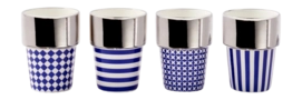 Mug POLSPOTTEN Aunty Dark Blue (Set of 4)