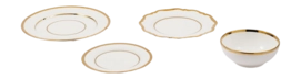 Crockery Set POLSPOTTEN Golden Finds White (Set of 4)