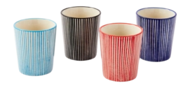 Coffee Cup POLSPOTTEN Marine Striped Multi-Coloured (Set of 4)