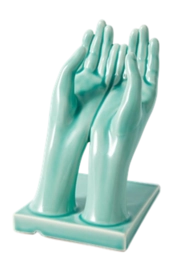 Ornament POLSPOTTEN Hand Stand Green Grey