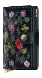 Portemonnee Secrid Miniwallet Stitch Floral Black