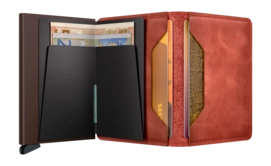 4---ORIGINAL_JPG-Vintage - Slimwallet - Orange  - Brown - Open