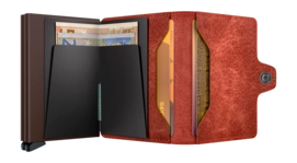 3---ORIGINAL_JPG-Vintage - Twinwallet - Orange  - Brown - Open