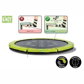 Trampoline Exit Toys Inground Twist 305 Groen/Grijs