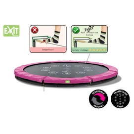 Trampoline Exit Toys Inground Twist 305 Roze/Grijs