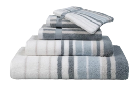 Telo bagno in cotone americano Vandyck Ontario New 90 x 195 cm, Blu nebbia