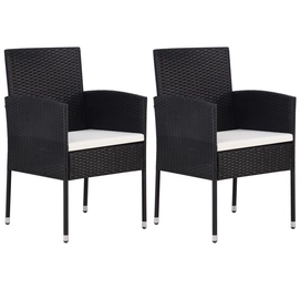 Tuinstoel Vida Poly Rattan Zwart (2-Delig)