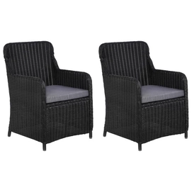 Tuinstoel Vida Met Kussens Poly Rattan Zwart (2-Delig)