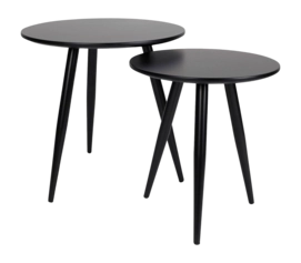 Bijzettafel White Label Living Daven Black (2-Delig)