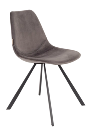Stoel Dutchbone Franky Velvet Grey