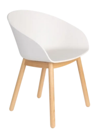 Stoel Zuiver Void Armchair Oak Milk White