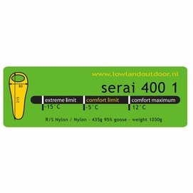 Slaapzak Lowland Serai 400 1 Blue (Rechts)