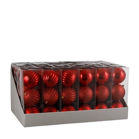Kerstballen House of Seasons Bauble Red 10 cm (24 Stuks)