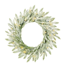 Christmas Wreath Black Box Trees Brewer Wreath Green Frosted 60 cm LED