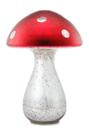Ornament Pip Studio Mushroom Glass Silver-Red 24 cm