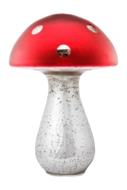 Ornament Pip Studio Mushroom Glass Silver-Red 30 cm