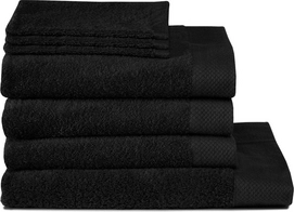 Bath Towel Set Seahorse Pure Black (Set of 7)