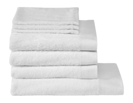 Bath Towel Set Seahorse Pure White (Set of 7)