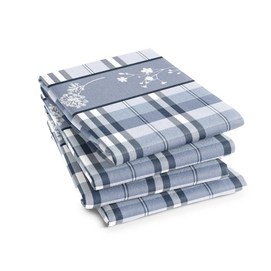 Theedoeken DDDDD Flora Blue (set van 6)