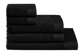 Bath Towel Set Seahorse Pure Black (Set of 5)