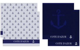 Combiset DDDDD Coast Navy 2 Keukendoeken + 2 Theedoeken