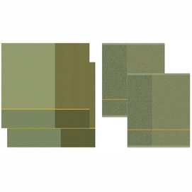 Combiset DDDDD Blend Olive Green 2 Kitchen towels + 2 Tea towels