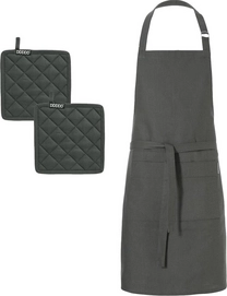 Combiset DDDDD Kit Anthracite Schort + 2 Pannenlappen