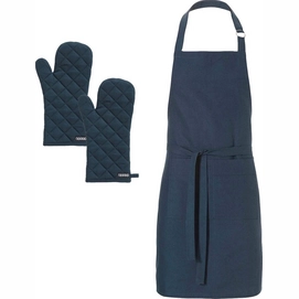 Combiset DDDDD Kit Navy Schort + 2 Ovenwanten