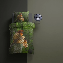 Bettwäsche Damai Snub-Nosed Monkey Green Baumwolle-135 x 200 cm