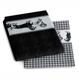 Combiset DDDDD Saar Black 1 Keukendoek + 1 Theedoek