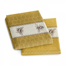 Combiset DDDDD Bees Yellow 1 Keukendoek + 1 Theedoek