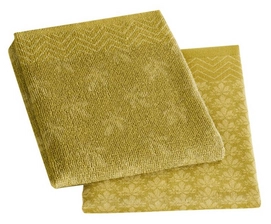 Combiset DDDDD Petals Ochre 1 Keukendoek + 1 Theedoek