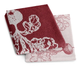 Combiset DDDDD Radish Red 1 Keukendoek + 1 Theedoek