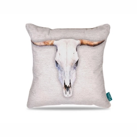Sierkussen Intimo Small Horn Skull Light Cream (45 x 45)