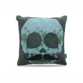 Sierkussen Intimo Skull Mustache Green (70 x 70)