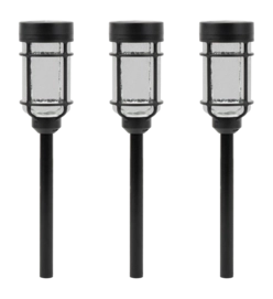Lampe de Jardin Luxform Solaire Catala Noir 15 Lumens (Set de 3)