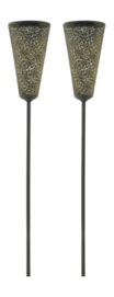 Torche de Jardin Luxform Solar Leeds Black 6 Lumen (Lot de 2)