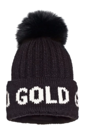 Beanie Hat Goldbergh Women Hodd Faux Pom Black