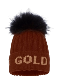 Beanie Hat Goldbergh Women Hodd Faux Pom Mocha