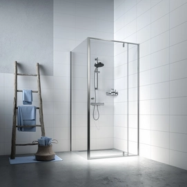 Douchedeur Sealskin Contour Draaideur Met Vast Deel Met Zijwand Geborsteld RVS
