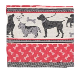 Theedoek Bunzlau Castle Hond Rood