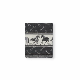 Tea Towel Bunzlau Castle Horse Black