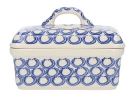 Butter Dish Bunzlau Castle Rectangular Pearls