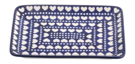 Dienblad Bunzlau Castle Medium Blue Valentine (18 x 24 cm)