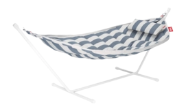 Hangmat Fatboy Headdemock Superb Stripe Ocean Blue (Incl. Kussen + Rack Light Grey)