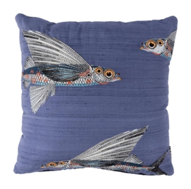 Housse Coussin Décoratif MOOOI Embroidered Flying Coral Fish Blue (45 x 45 cm)